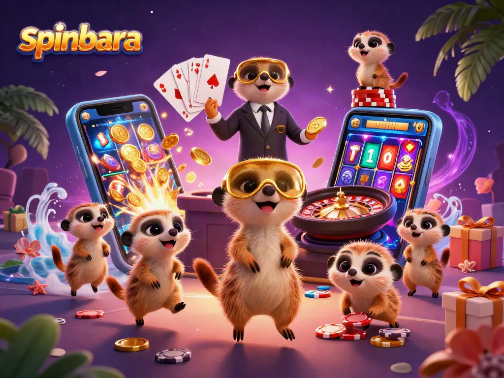 Experience the thrill of spinning reels and winning at spinbara with playful meerkats orchestrating casino action.